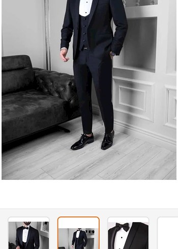 Mat Siyah Erkek Damat Takımı Set 48 beden tam kalıp