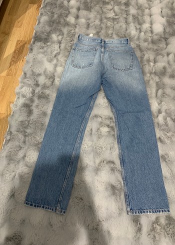 Gri Bağlama Desenli Kadın Kot Pantolon - Görsel 2