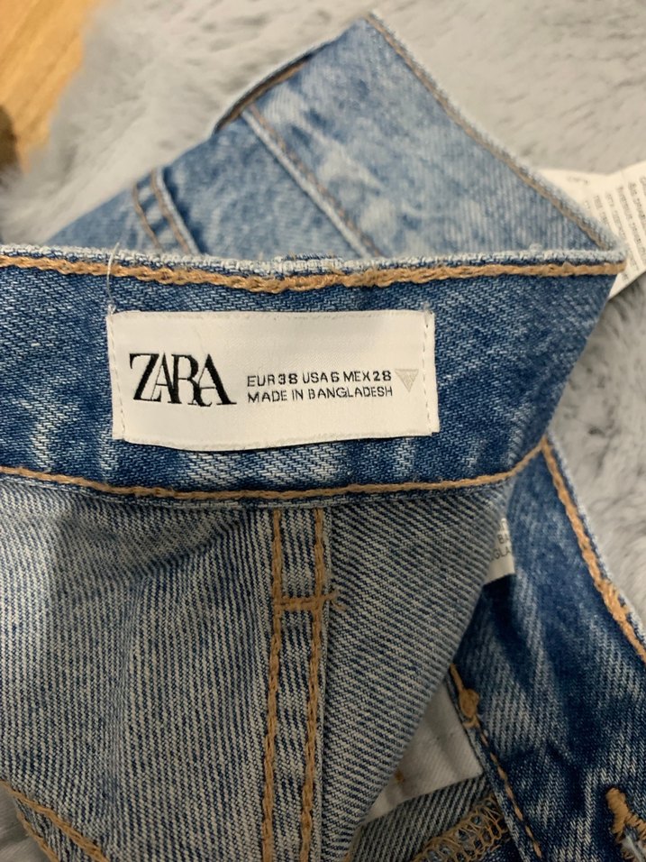 Gri Bağlama Desenli Kadın Kot Pantolon - Görsel 4