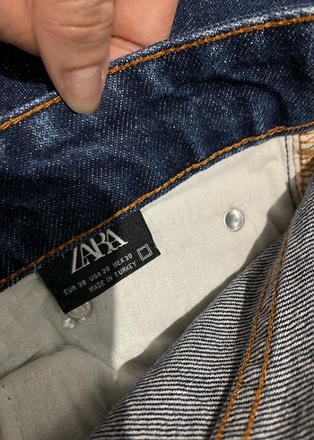 Düğmeli Mavi Kadın Denim Pantolon - Görsel 4