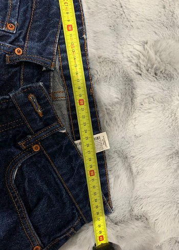 Düğmeli Mavi Kadın Denim Pantolon - Görsel 5