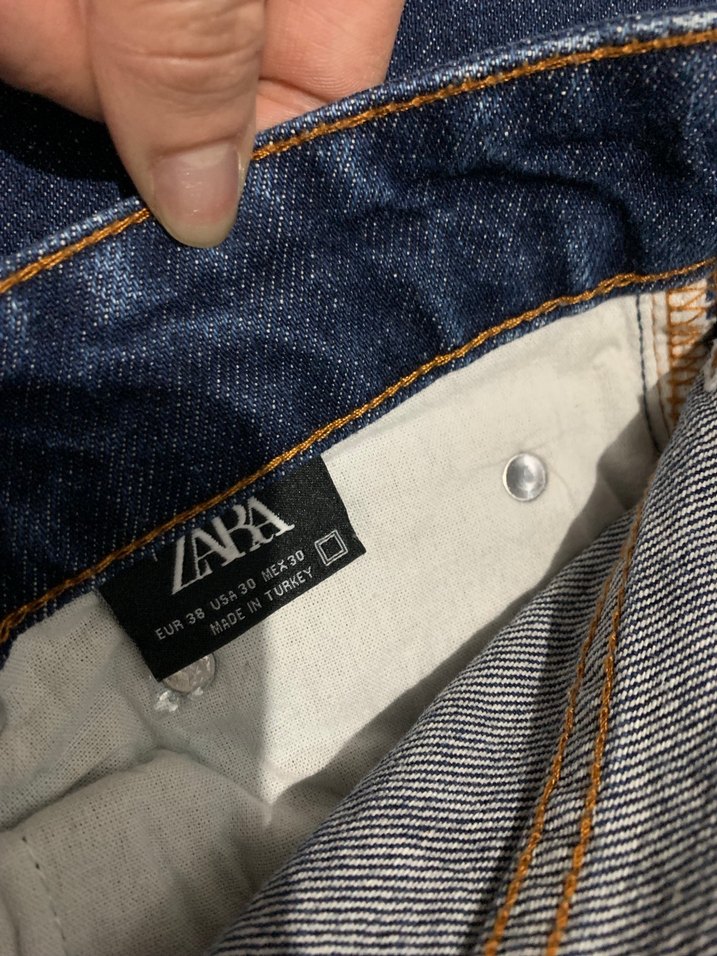 Düğmeli Mavi Kadın Denim Pantolon - Görsel 4