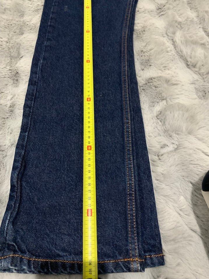 Düğmeli Mavi Kadın Denim Pantolon - Görsel 3