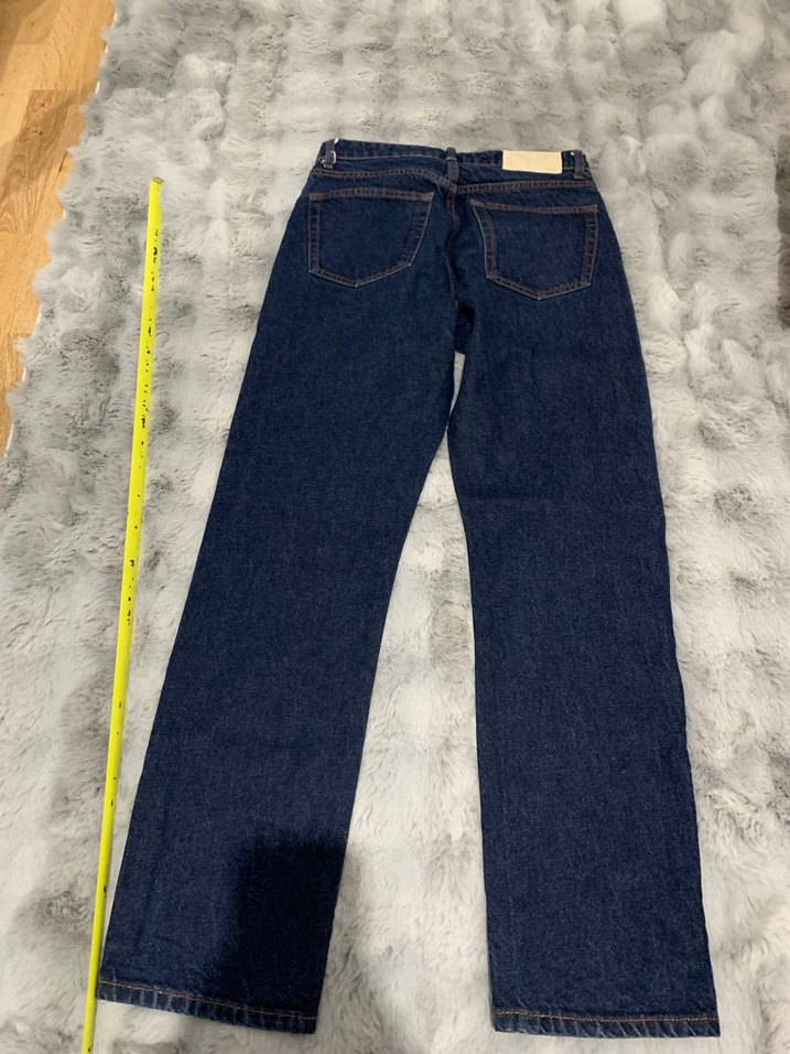 Düğmeli Mavi Kadın Denim Pantolon - Görsel 2