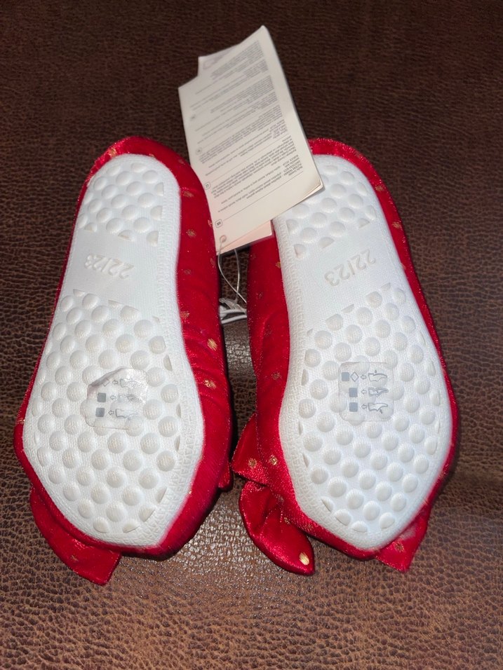 Kız Çocuk Kırmızı Fiyonklu Sıcak Ev Terliği - Görsel 2