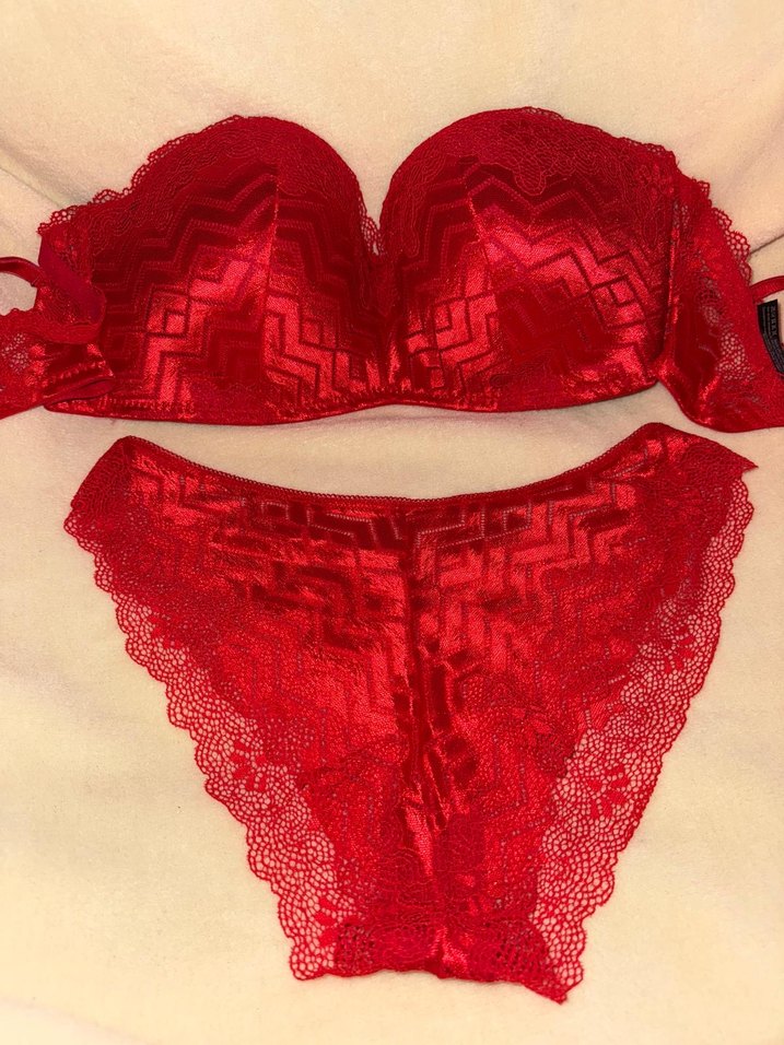 Kırmızı Dantel Bohem Sütyen ve Külot Takımı - Görsel 2
