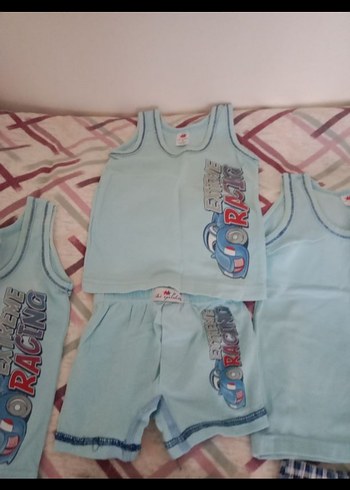 9-12 Ay Beden Erkek Çocuk Gri Baskılı Pamuklu Atlet