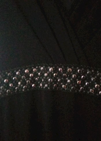 Diğer Siyah Nakışlı Uzun Kemerli Gotik Elbise