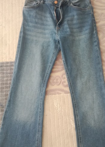 xl Beden Kadın Mavi İspanyol paça Kot Pantolon