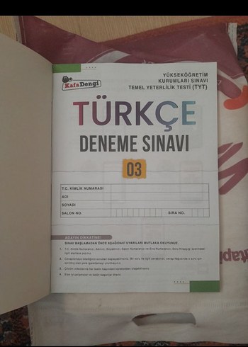 TYT Türkçe 12'li Denemeleri KafaDengi