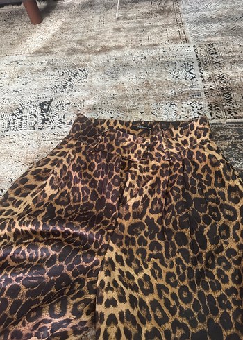 m Beden Leopar Desenli plazzo pantolon