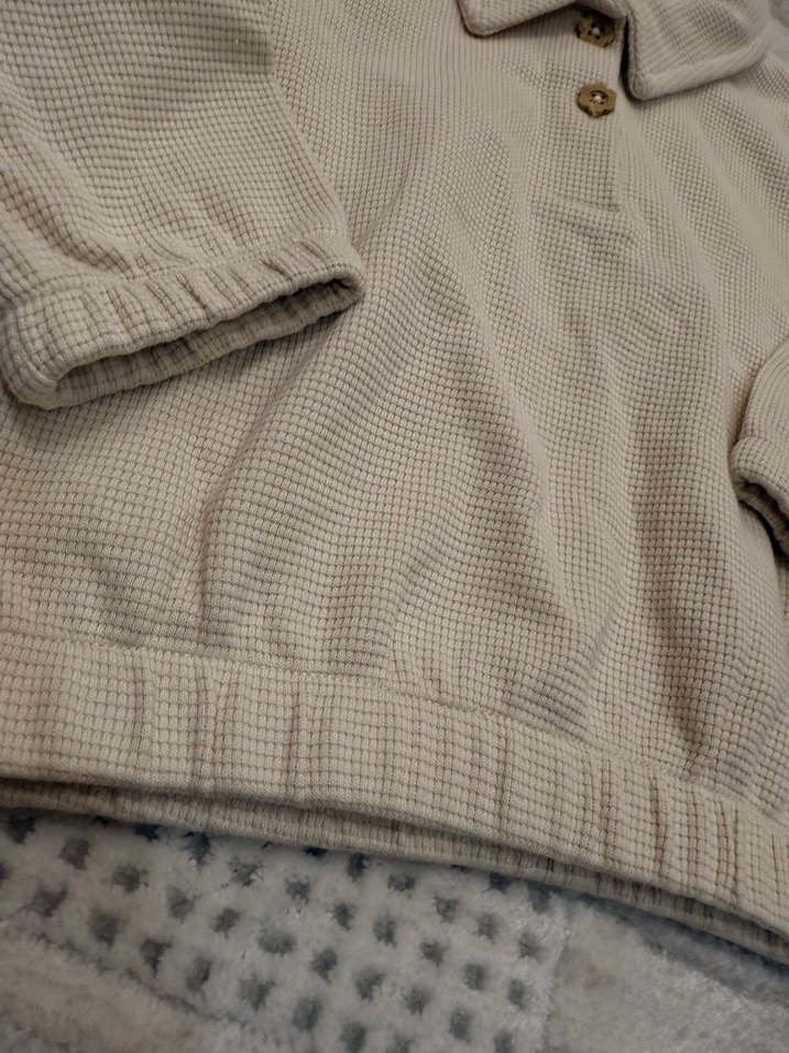 Bej Düğmeli kız Çocuk Sweatshirt - Görsel 3