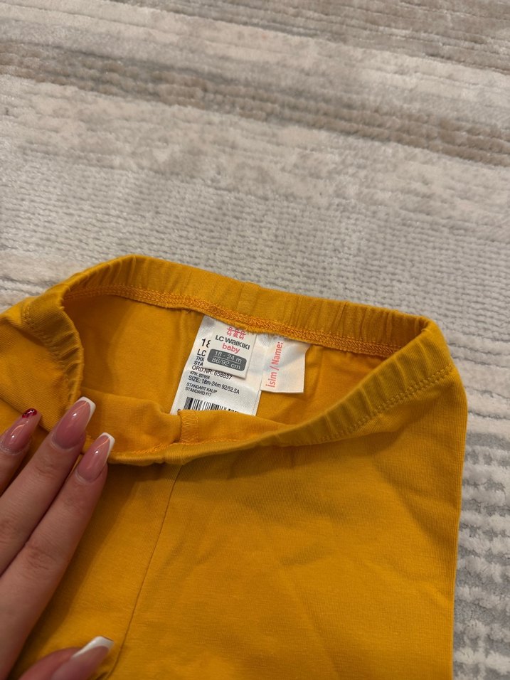 Sarı Düz Kız Tayt - Görsel 2