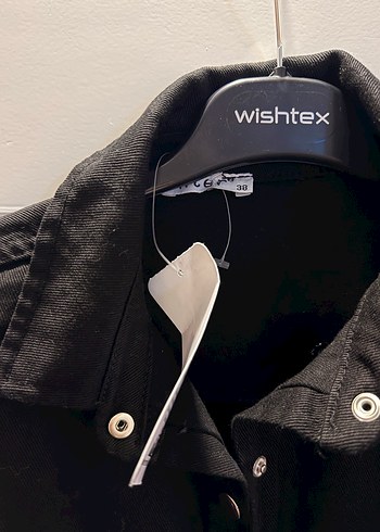 Düğmeli Siyah Kadın Denim Ceket - Görsel 4