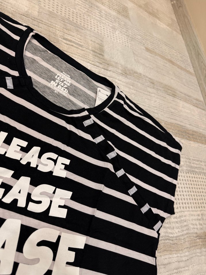 Çizgili Siyah elbise  Gecelik - Görsel 4