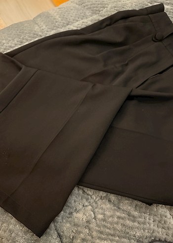 Düğmeli siyah Kadın Kumaş Pantolon - Görsel 4