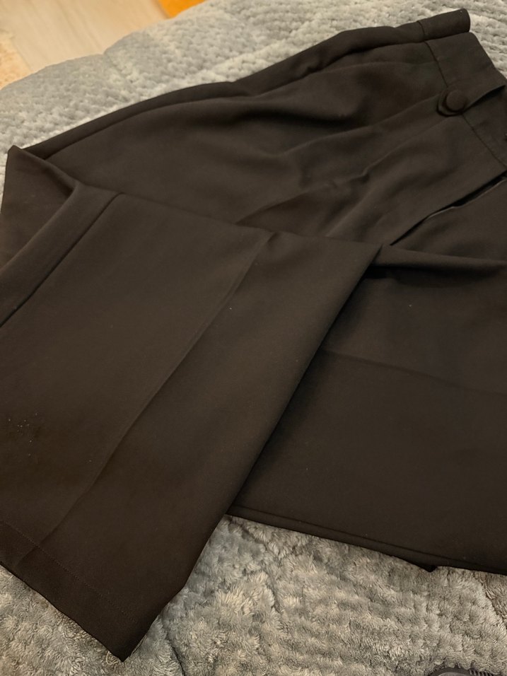 Düğmeli siyah Kadın Kumaş Pantolon - Görsel 4