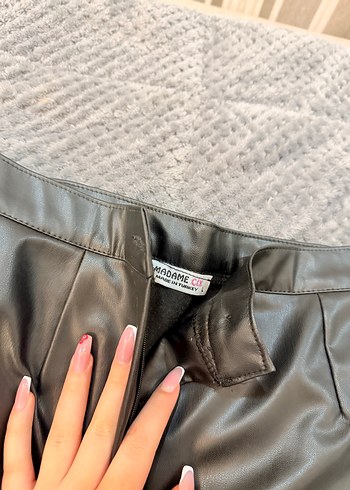 Kadın siyah Deri  Pantolon - Görsel 2