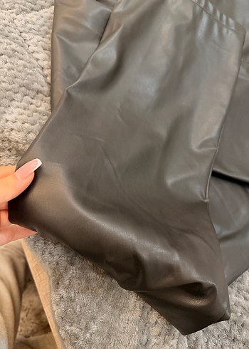 Kadın siyah Deri  Pantolon - Görsel 3