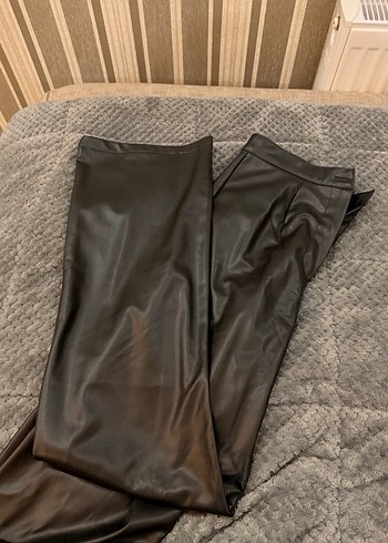 Kadın siyah Deri  Pantolon - Görsel 4