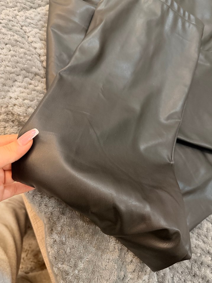 Kadın siyah Deri  Pantolon - Görsel 3