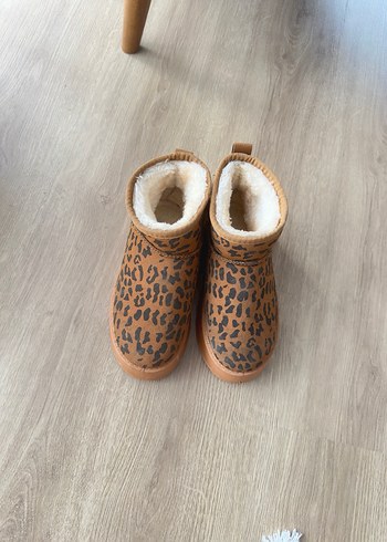 Kürklü Leopar Desenli Kahverengi Süet Kadın Bot - Görsel 3