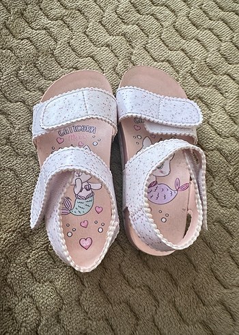 Kız Çocuk Pembe Cırt Cırtlı Sandalet - Görsel 2