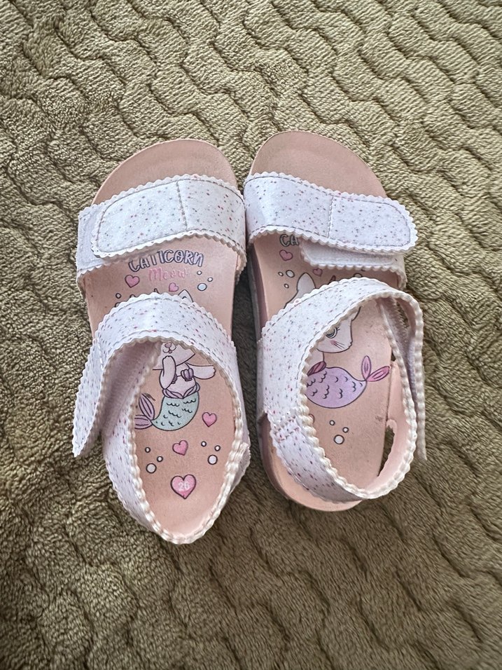 Kız Çocuk Pembe Cırt Cırtlı Sandalet - Görsel 2