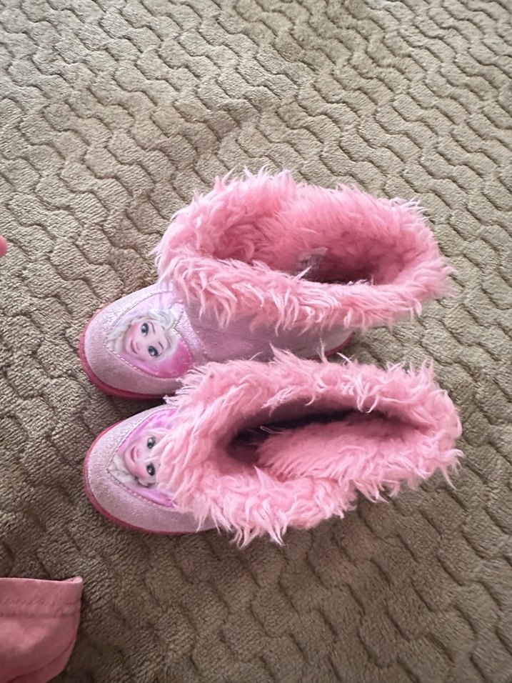 Kız Çocuk Pembe Nakışlı Peluş Botlar - Görsel 3