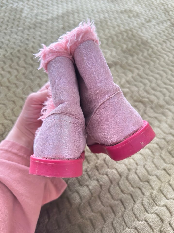 Kız Çocuk Pembe Nakışlı Peluş Botlar - Görsel 4