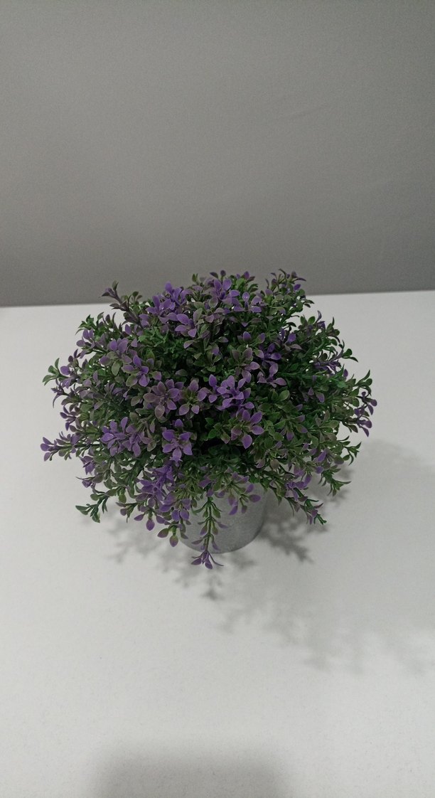 Gri Saksıda Mor Yapay Çiçek - Görsel 2