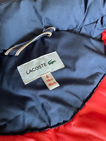 6 Yaş Beden Lacoste mont