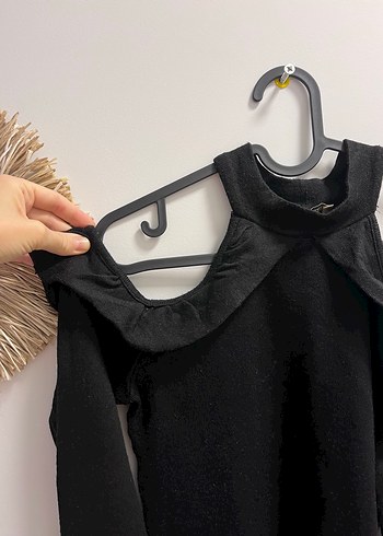 Fırfırlı Siyah Yüksek Yaka Kadın Bluz - Görsel 5