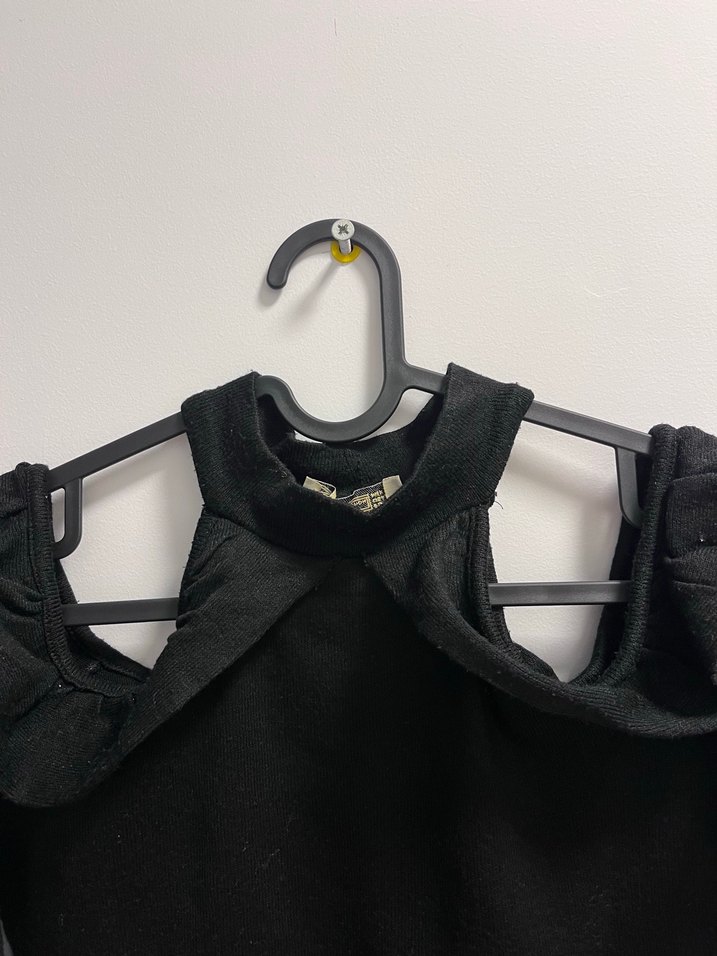 Fırfırlı Siyah Yüksek Yaka Kadın Bluz - Görsel 3