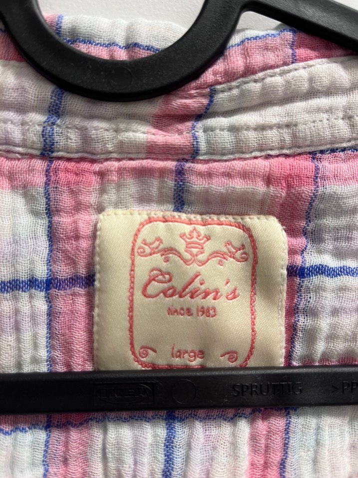 Pembe Ekose Düğmeli Salaş Kadın Gömlek - Görsel 3