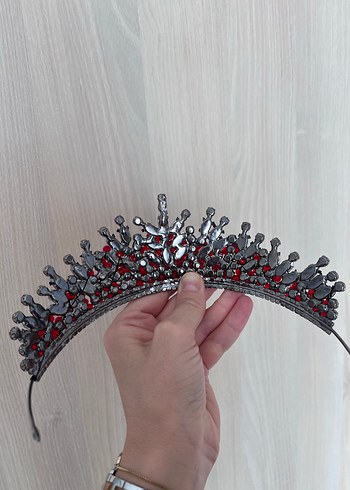 Kırmızı parlak taşlı kına tacı - Görsel 6