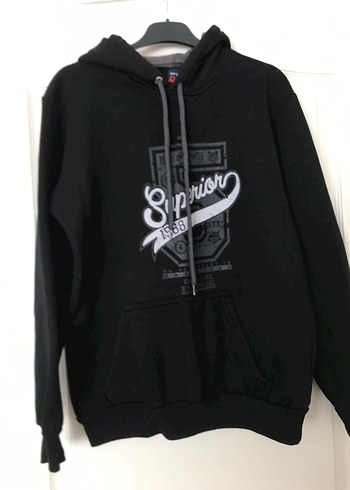 Kapüşonlu Siyah Erkek Sweatshirt - Görsel 2