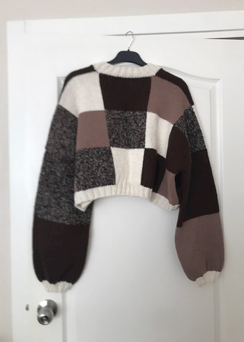 Kadın Renk Bloklu Örgü Hırka - Görsel 5