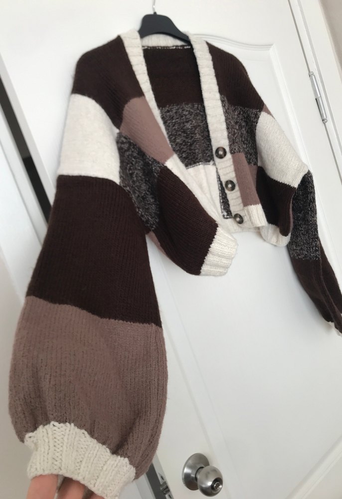 Kadın Renk Bloklu Örgü Hırka - Görsel 3