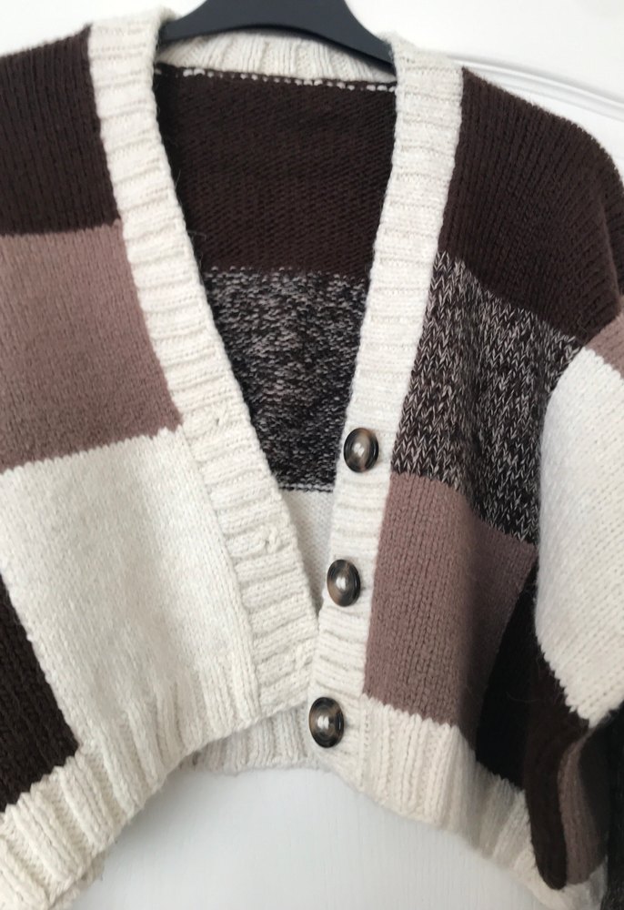 Kadın Renk Bloklu Örgü Hırka - Görsel 4