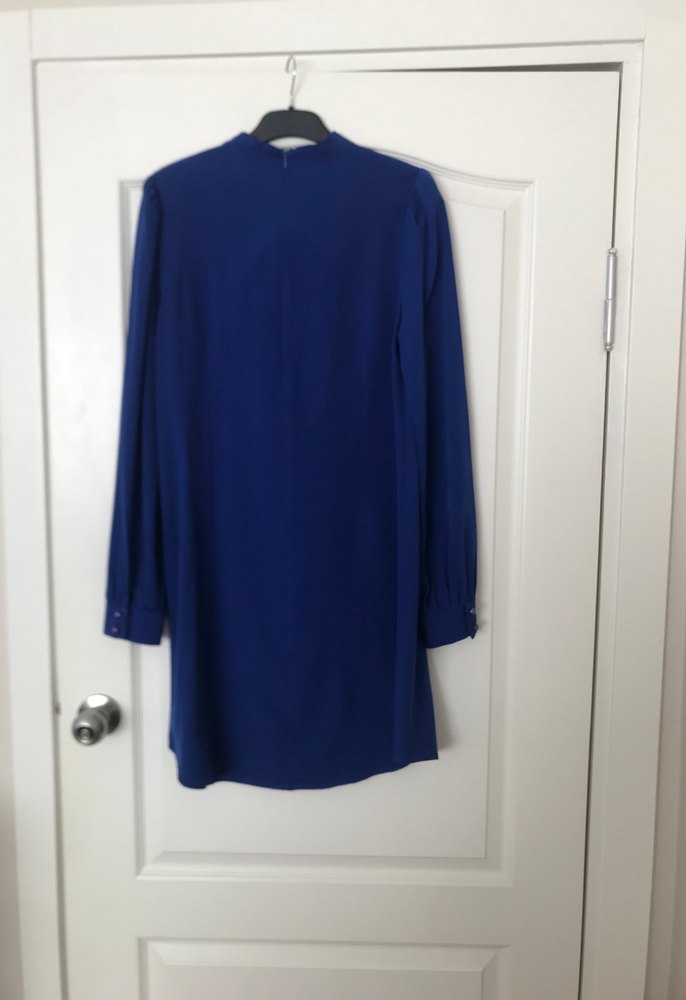 Uzun Kollu Mavi Kadın Tunik - Görsel 4