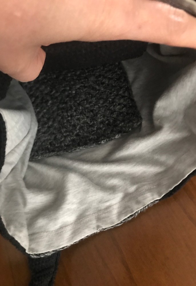 Gri Kareli Örgü Kadın Çanta - Görsel 5