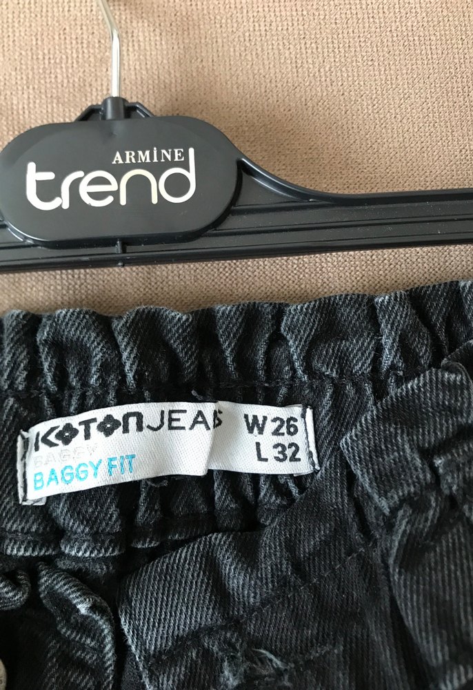 Siyah Kadın Midi Boy Bol Kesim Denim Pantolon - Görsel 5