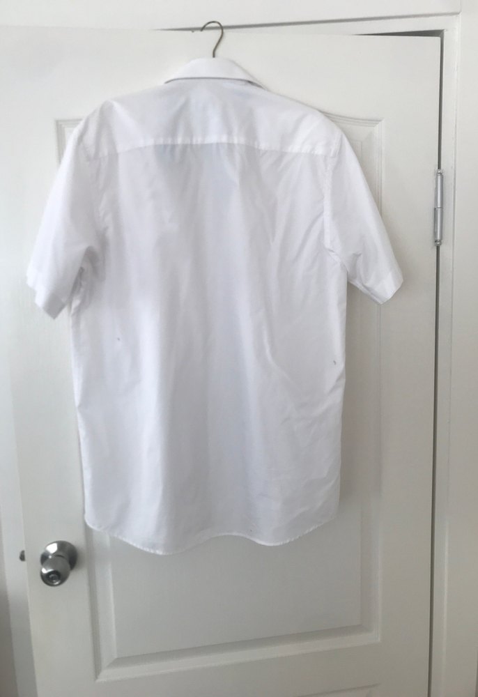 Erkek Beyaz Kısa Kollu Pamuklu Gömlek - Görsel 4