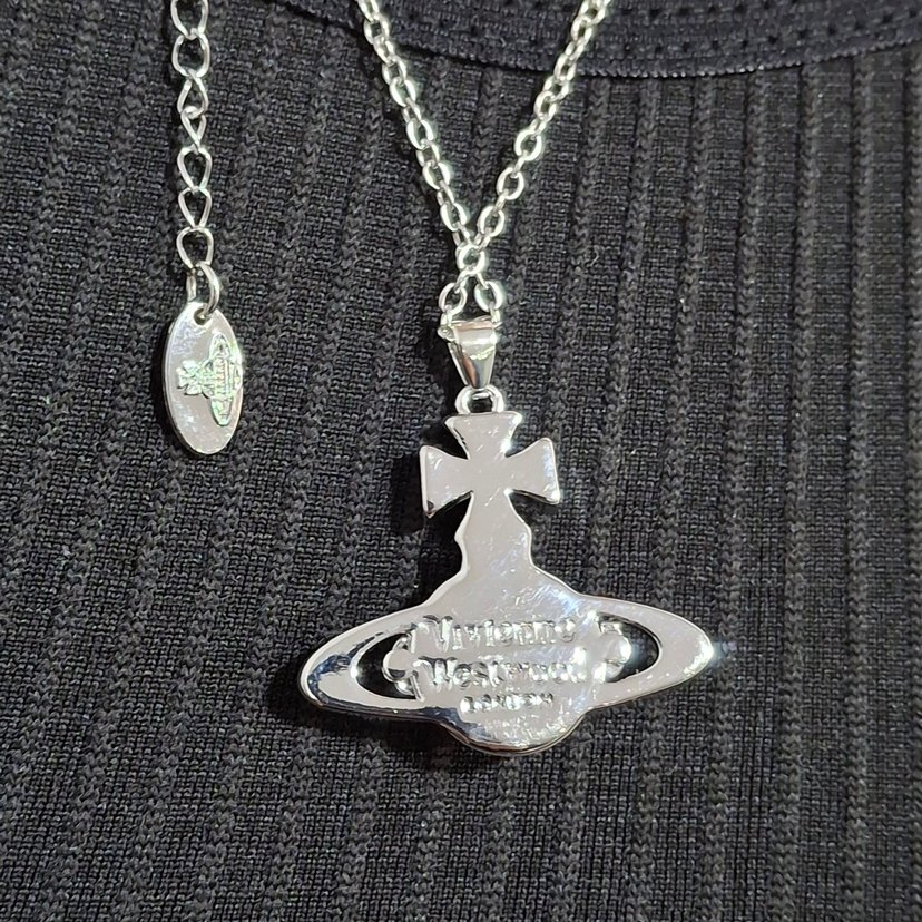 VİVİENNE WESTWOOD ÇELİK SATÜRN KOLYE - Görsel 2