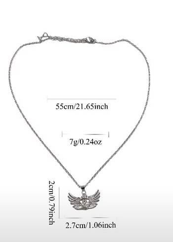 Vivienne Westwood Çelik kanatlı satürn kolye - Görsel 4