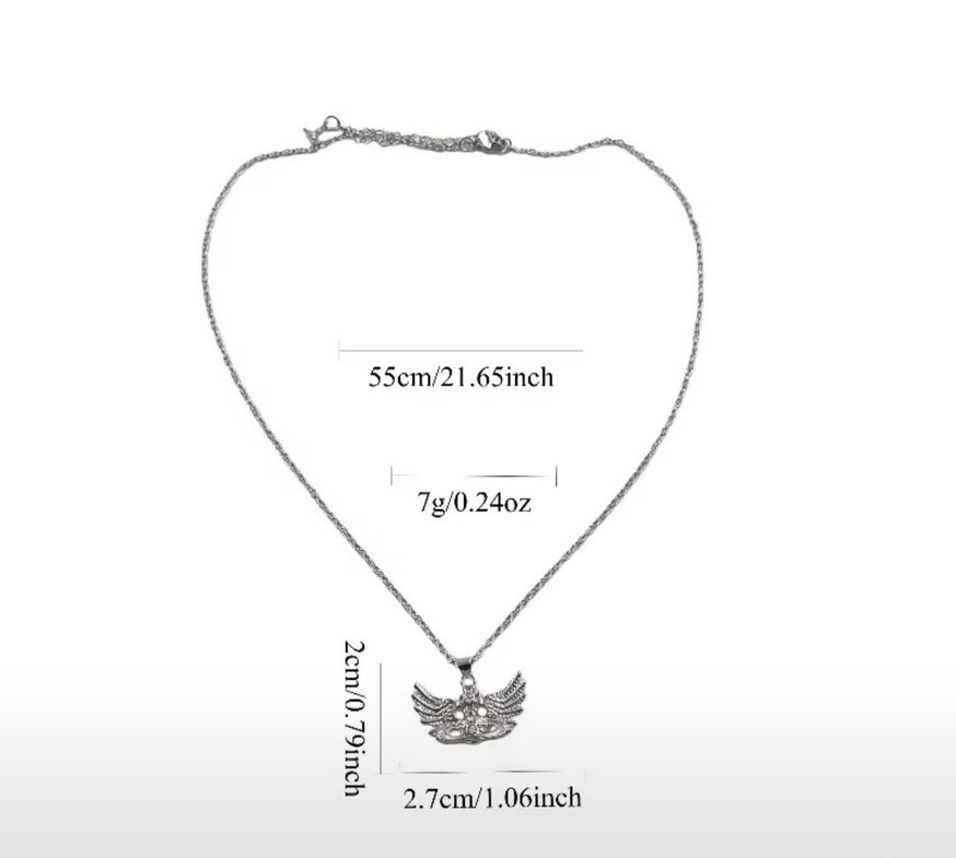 Vivienne Westwood Çelik kanatlı satürn kolye - Görsel 4