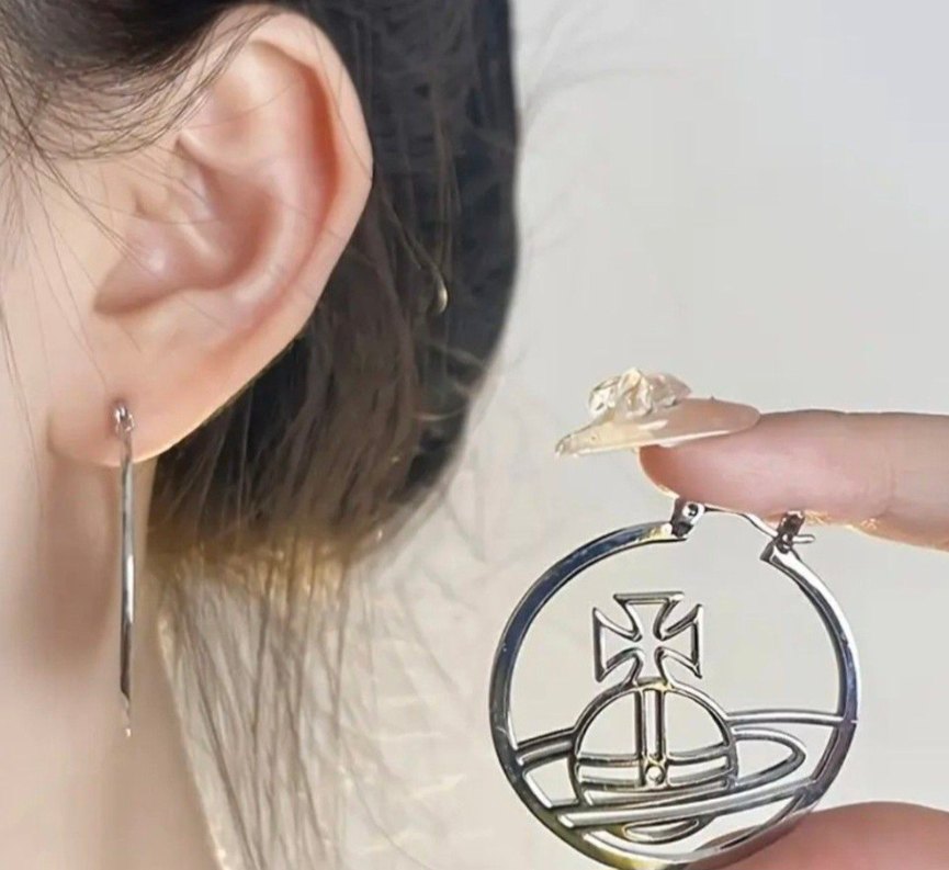 18k Satürn küpeler - Görsel 4