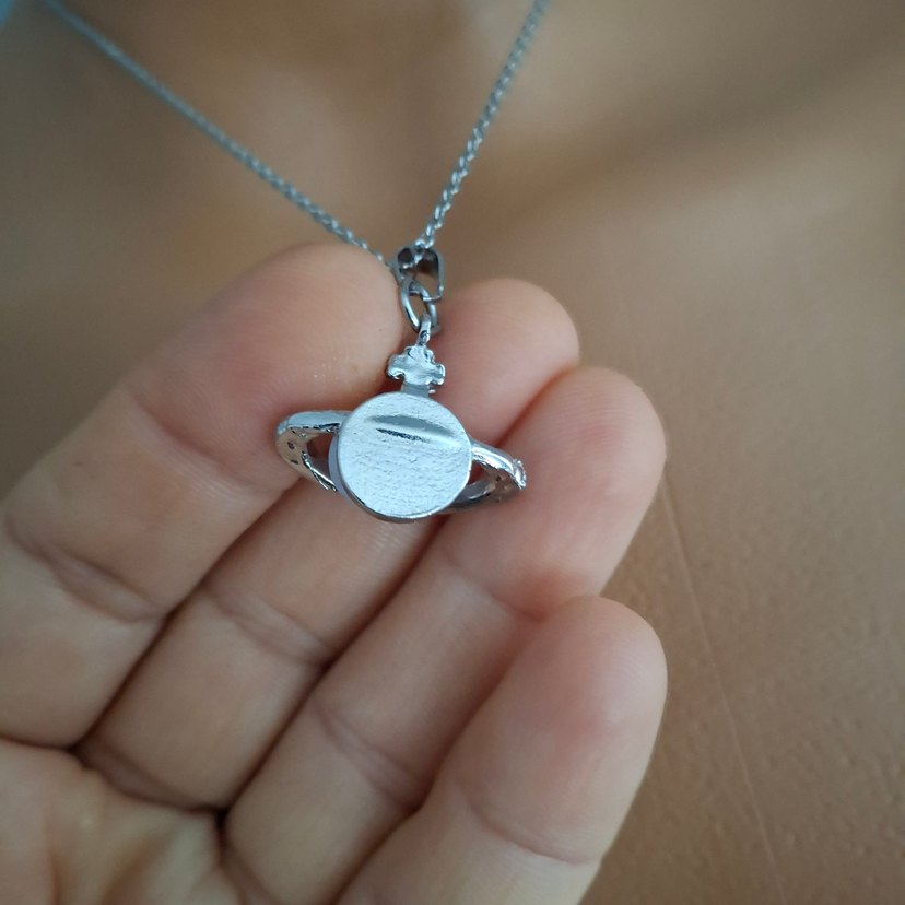 Vivienne Westwood Çelik satürn kolye - Görsel 4