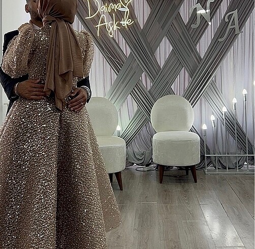 Özel dikim tesettür elbise - Görsel 8